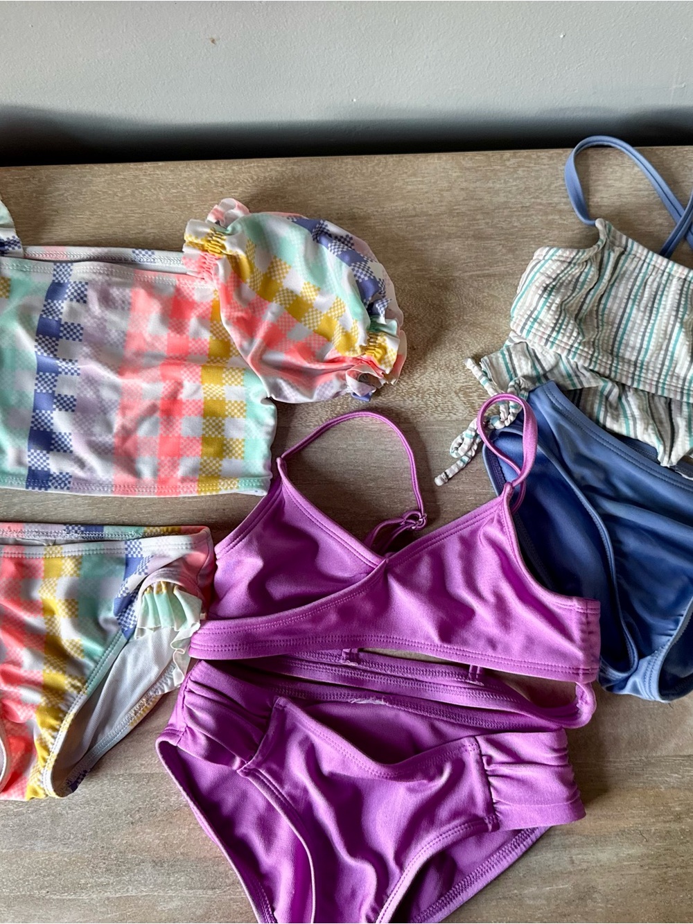 Girls Swimsuit Bundle Lot of 3 Two-Piece Sets Size XS 4/5
